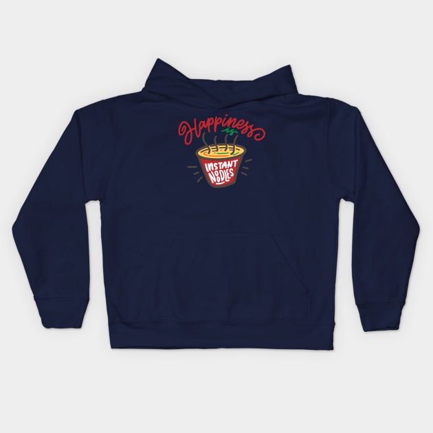 happiness is instant noodles Kids Hoodie by Mako Design 